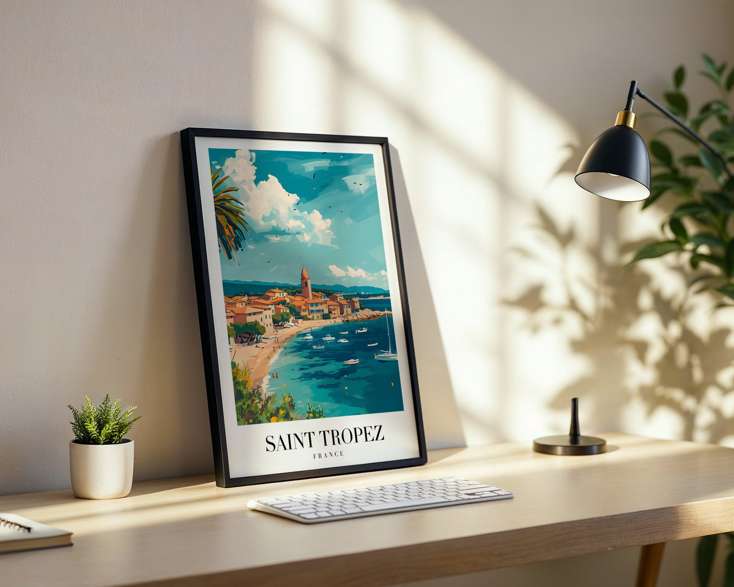 Saint Tropez Coastal Town France Framed Poster – Framed Wall Art Poster - Image 3