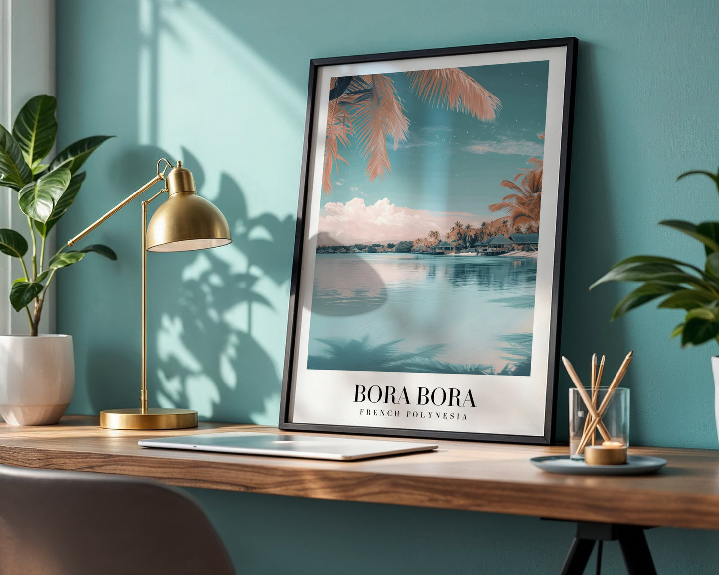 Bora Bora Tropical Lagoon Dream Framed Poster – Framed Wall Art Poster - Image 1