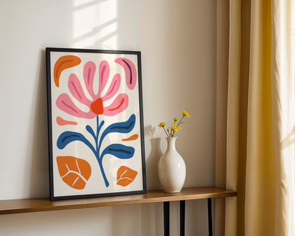 Vibrant Abstract Floral Framed Poster #3 – Framed Wall Art Poster - Image 2