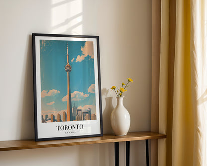 Toronto CN Tower Vintage Travel Framed Poster – Framed Wall Art Poster - Image 2