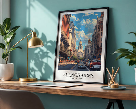 Buenos Aires Street Scene Framed Poster – Framed Wall Art Poster - Image 1