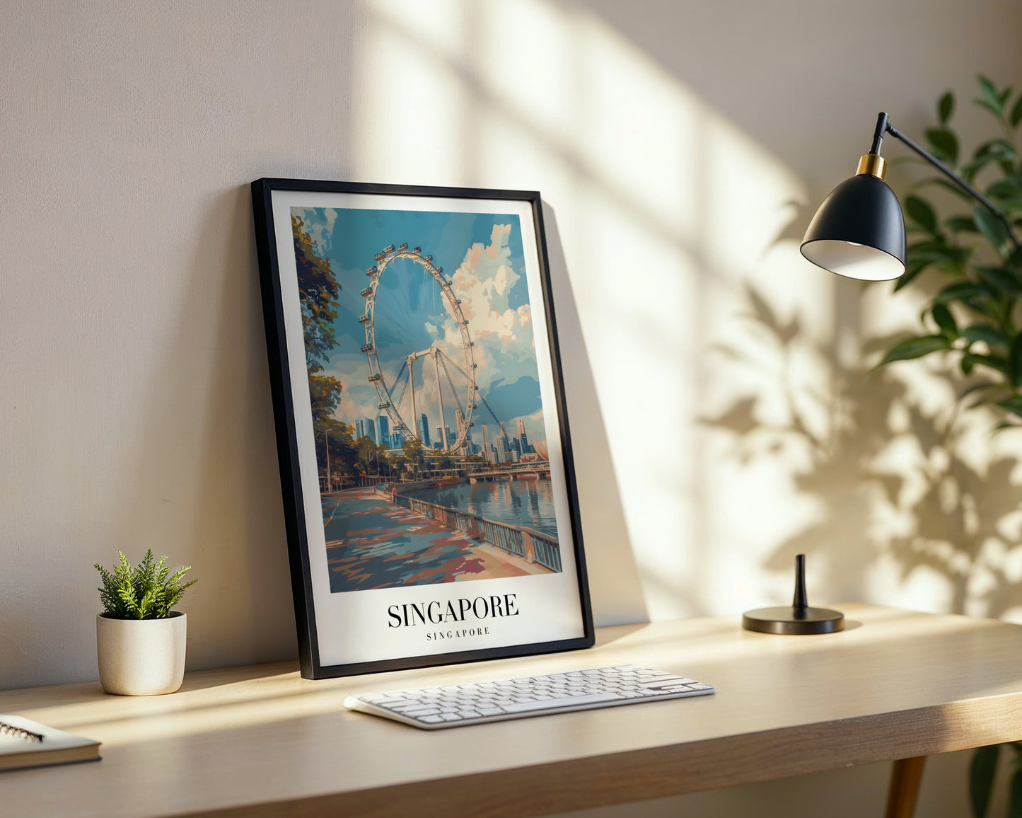 Singapore Flyer Cityscape Framed Poster – Framed Wall Art Poster - Image 3