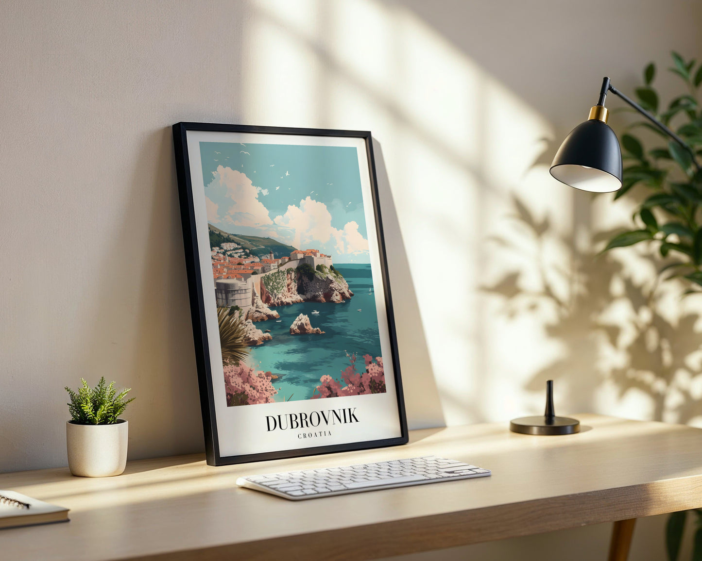 Dubrovnik Croatia Coastal City Travel Framed Poster – Framed Wall Art Poster - Image 3