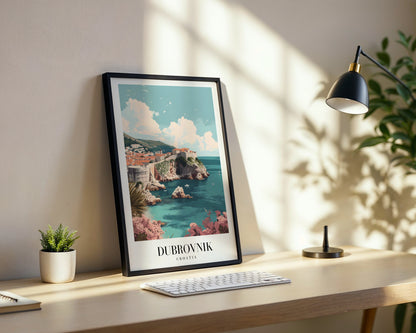 Dubrovnik Croatia Coastal City Travel Framed Poster – Framed Wall Art Poster - Image 3
