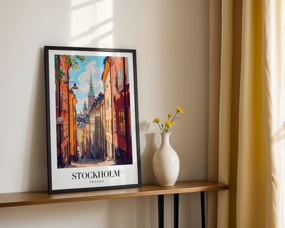 Stockholm Gamla Stan Street Framed Poster – Framed Wall Art Poster - Image 2