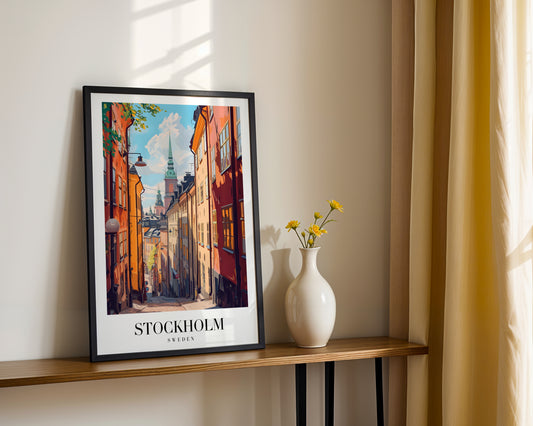 Stockholm Gamla Stan Street Framed Poster – Framed Wall Art Poster - Image 2