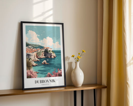 Dubrovnik Croatia Coastal City Travel Framed Poster – Framed Wall Art Poster - Image 2