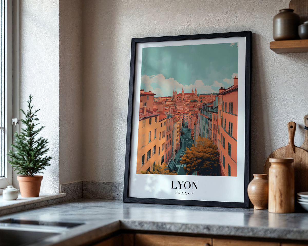 Vibrant Lyon France Cityscape Framed Poster – Framed Wall Art Poster - Image 4