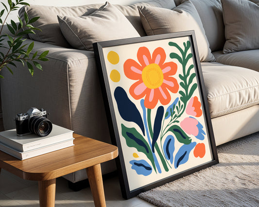 Vibrant Abstract Floral Meadow Framed Poster – Framed Wall Art Poster - Image 2