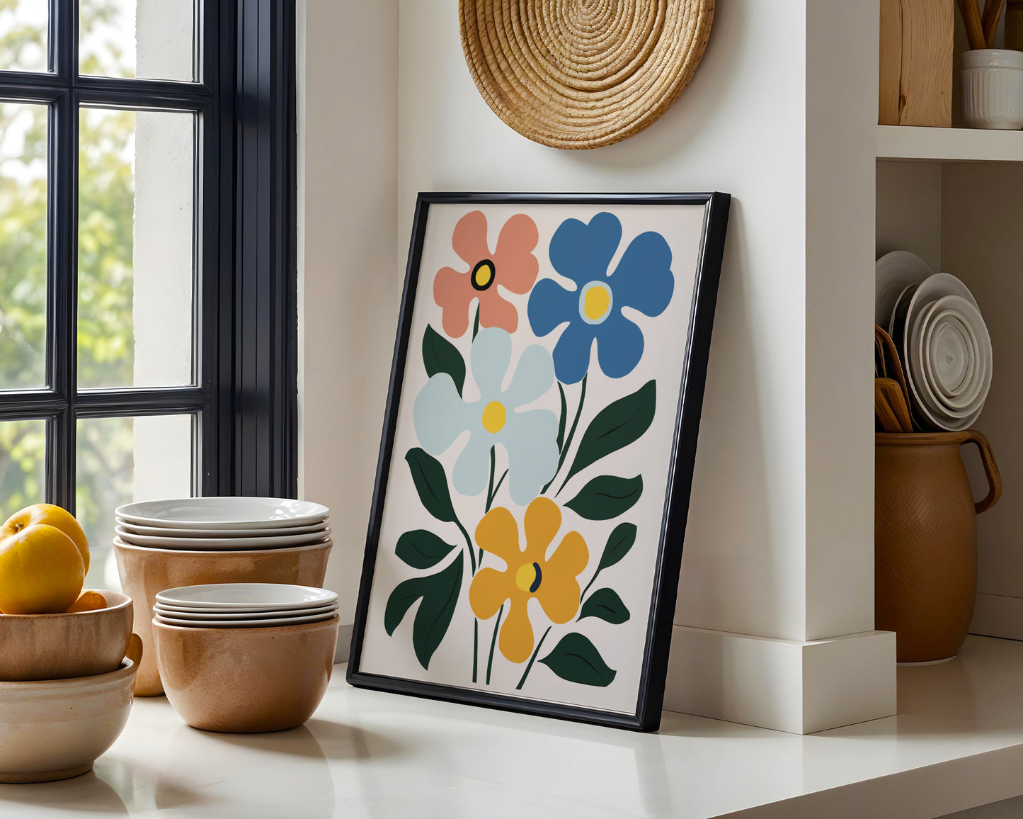 Vibrant Abstract Floral Framed Wall Art – Framed Wall Art Poster - Image 1