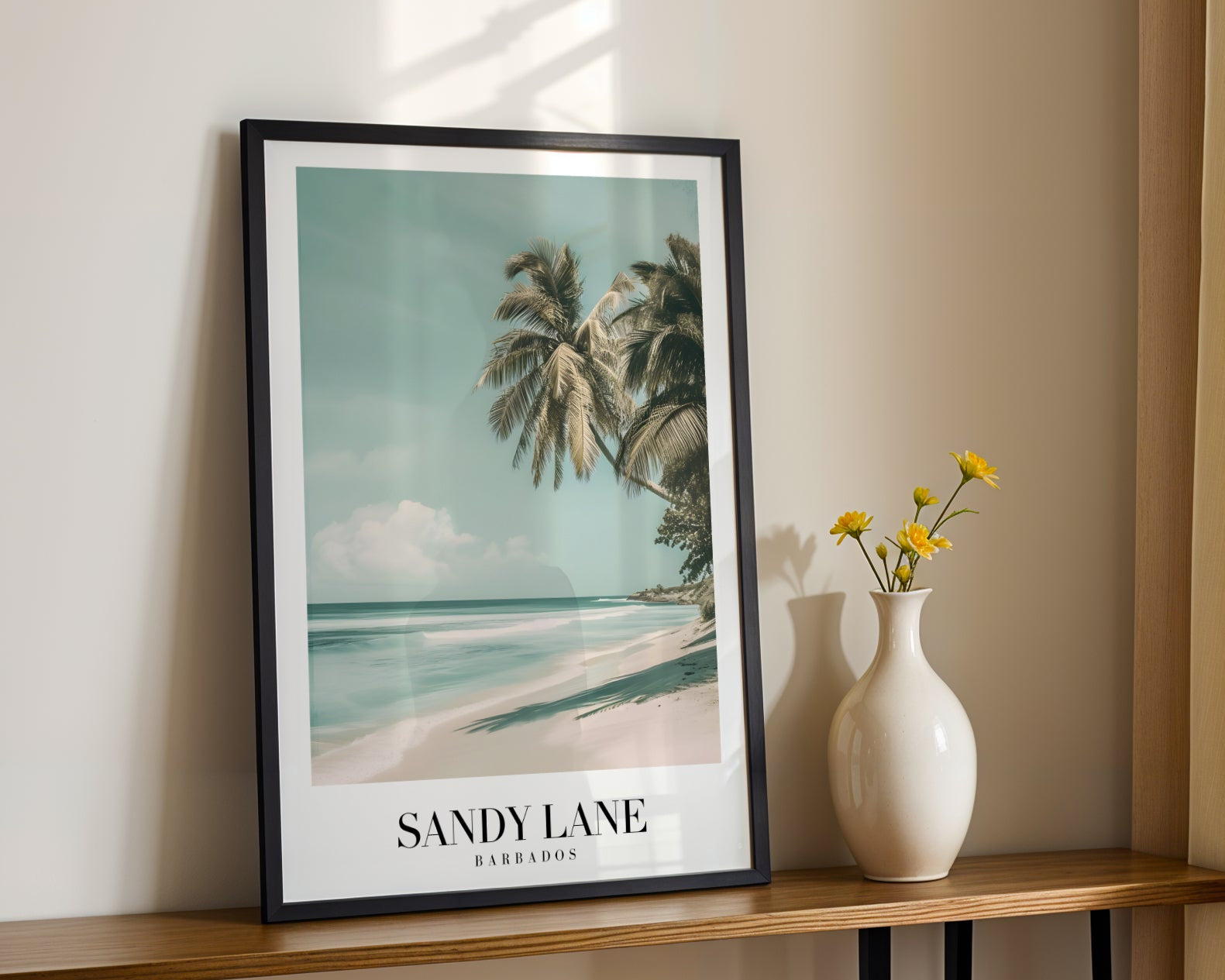Sandy Lane Barbados Tropical Beach Framed Poster – Framed Wall Art Poster - Image 2