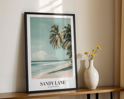 Sandy Lane Barbados Tropical Beach Framed Poster – Framed Wall Art Poster - Image 2