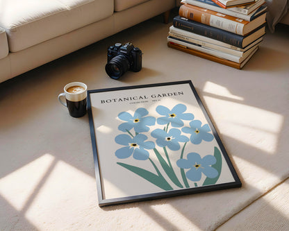 Botanical Garden Blue Flowers Framed Poster – Framed Wall Art Poster - Image 4