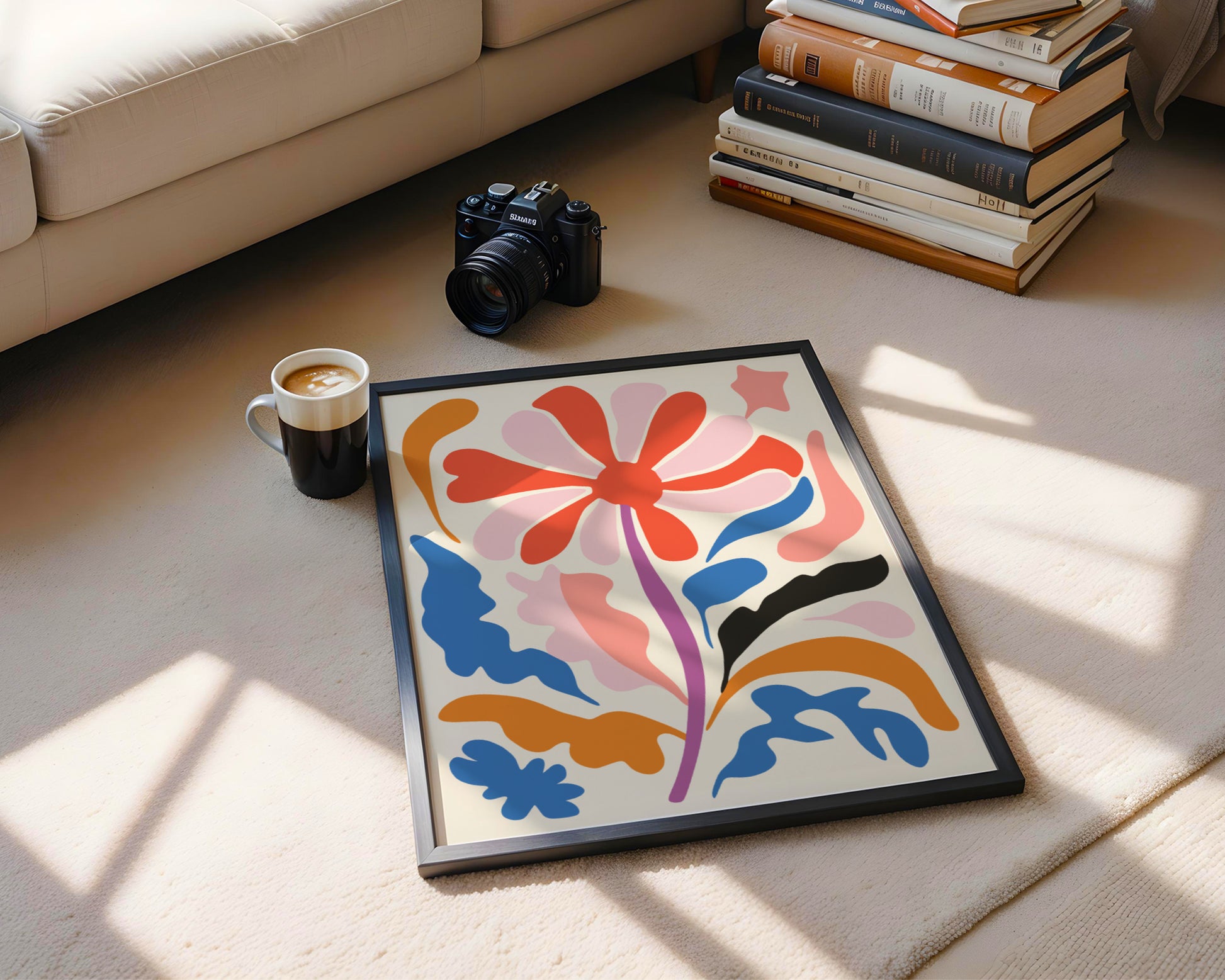 Vibrant Abstract Floral Framed Poster #2 – Framed Wall Art Poster - Image 4