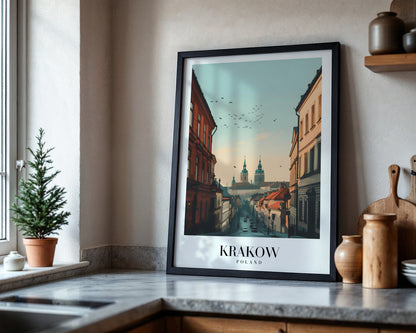 Krakow Old Town Streetscape Framed Poster – Framed Wall Art Poster - Image 4