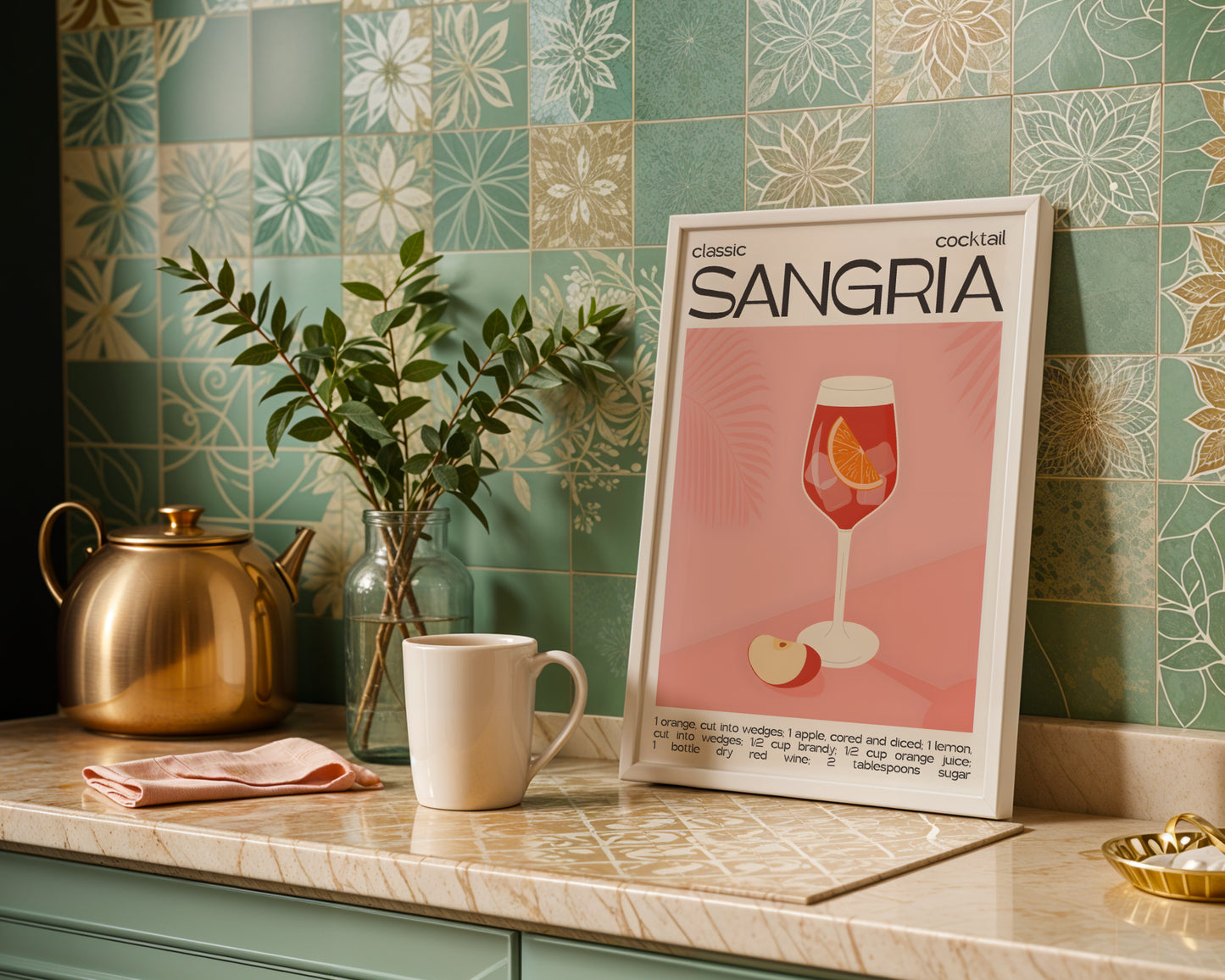 Classic Sangria Cocktail Framed Wall Art – Framed Wall Art Poster - Image 1