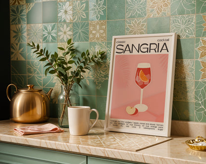 Classic Sangria Cocktail Framed Wall Art – Framed Wall Art Poster - Image 1