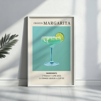 Frozen Margarita Cocktail Recipe Framed Poster#2 – Framed Wall Art Poster - Image 4