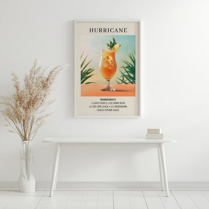 Hurricane Cocktail Recipe Framed Poster – Framed Wall Art Poster - Image 4