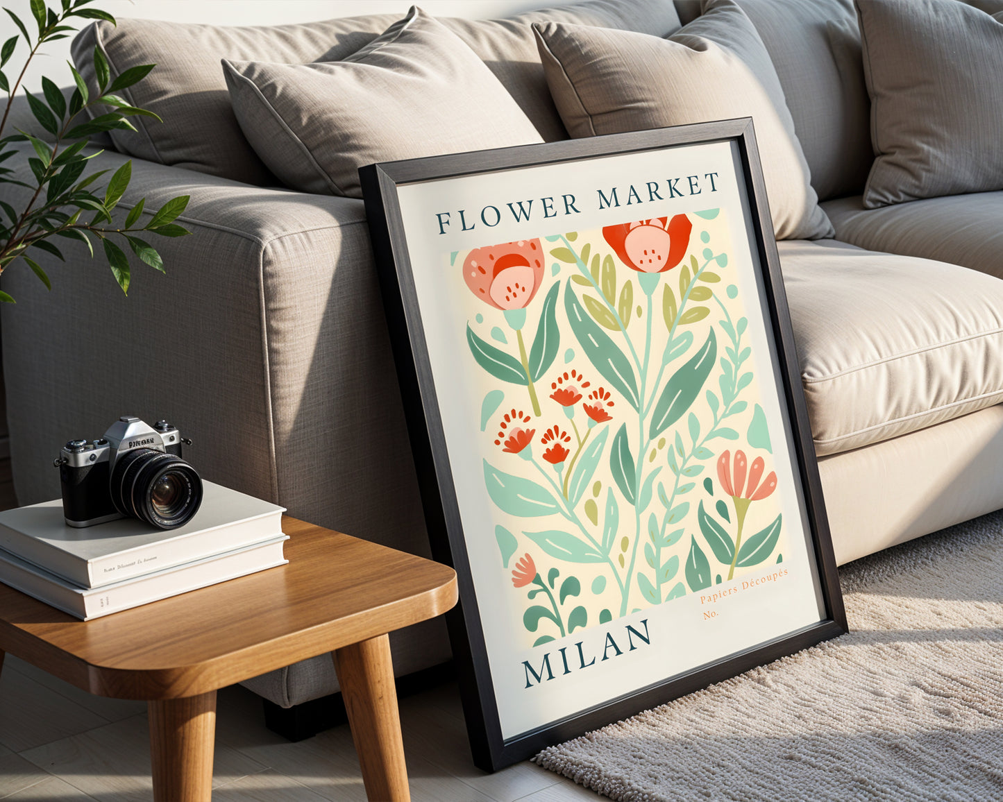 Milan Flower Market Papiers Découpés Framed Poster – Framed Wall Art Poster - Image 2