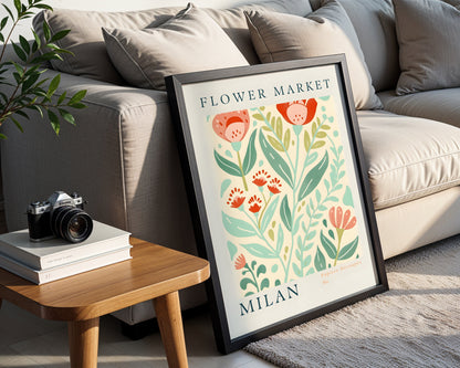 Milan Flower Market Papiers Découpés Framed Poster – Framed Wall Art Poster - Image 2