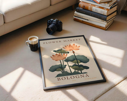 Bologna Flower Market Lotus Framed Poster – Framed Wall Art Poster - Image 2