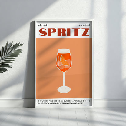 Classic Spritz Cocktail Recipe Framed Poster – Framed Wall Art Poster - Image 2