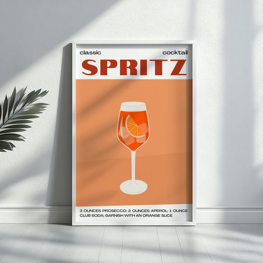 Classic Spritz Cocktail Recipe Framed Poster – Framed Wall Art Poster - Image 2