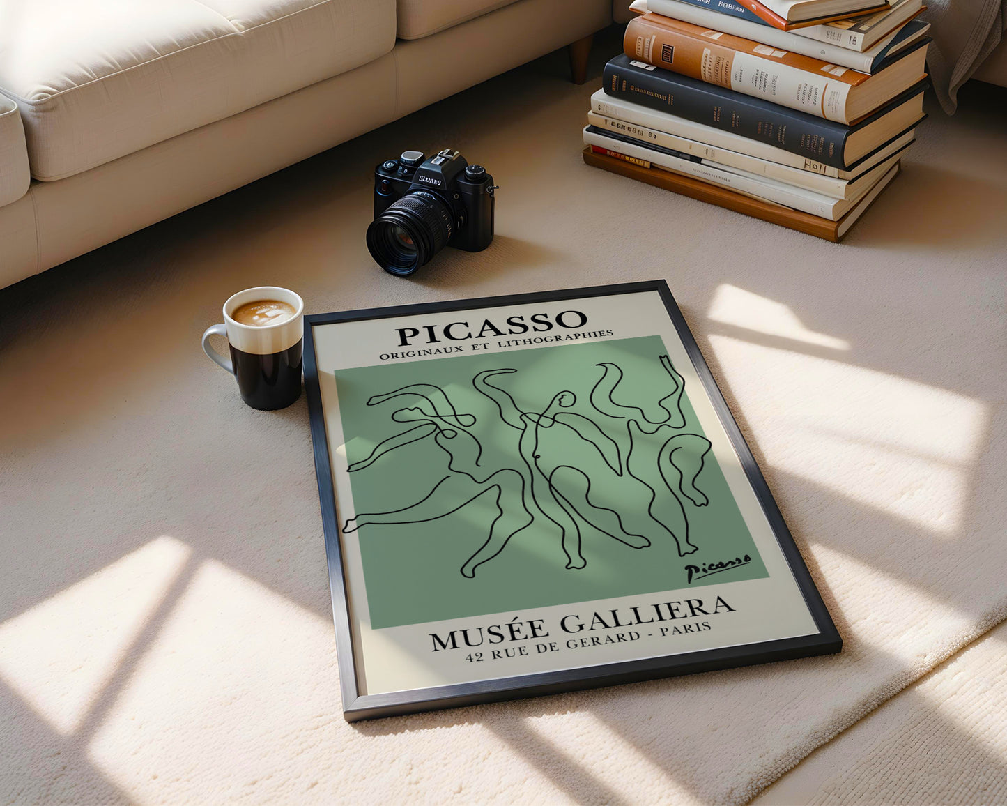 Picasso Abstract Line Art Exhibition Framed Poster - View 1