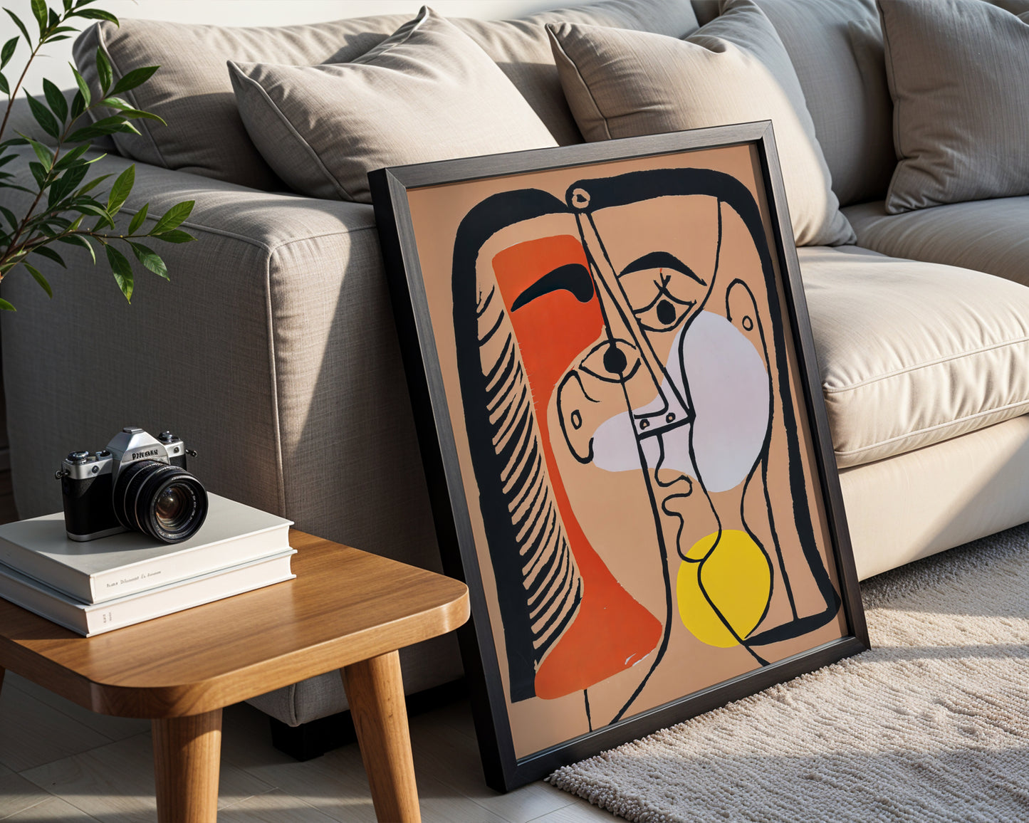 Abstract Cubist Face Framed Poster - View 2