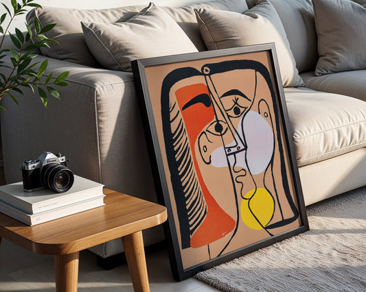 Abstract Cubist Face Framed Poster - View 2