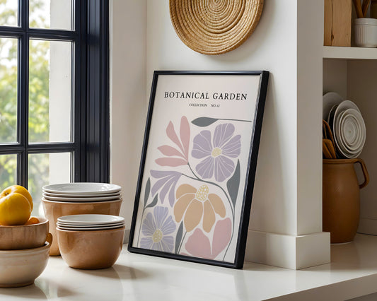 Abstract Pastel Botanical Garden Framed Poster – Framed Wall Art Poster - Image 1
