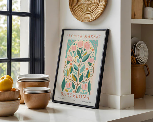Barcelona Flower Market Botanical Framed Poster – Framed Wall Art Poster - Image 2