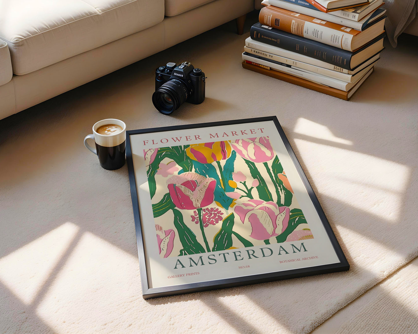 Amsterdam Flower Market Tulips Framed Poster – Framed Wall Art Poster - Image 4