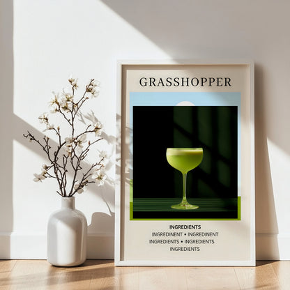 Grasshopper Cocktail Minimalist Framed Wall Art – Framed Wall Art Poster - Image 2