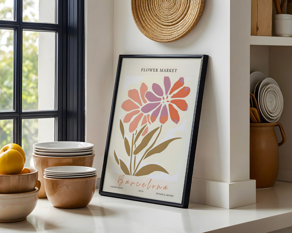 Barcelona Flower Market Abstract Floral Framed Poster – Framed Wall Art Poster - Image 4
