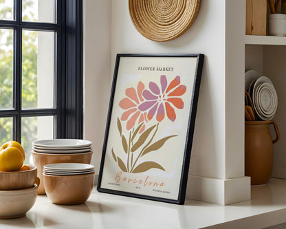 Barcelona Flower Market Abstract Floral Framed Poster – Framed Wall Art Poster - Image 4