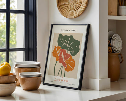 Lisbon Flower Market Abstract Floral Framed Poster – Framed Wall Art Poster - Image 4
