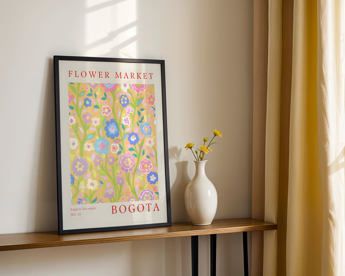 Bogota Flower Market Vibrant Floral Framed Poster – Framed Wall Art Poster - Image 4