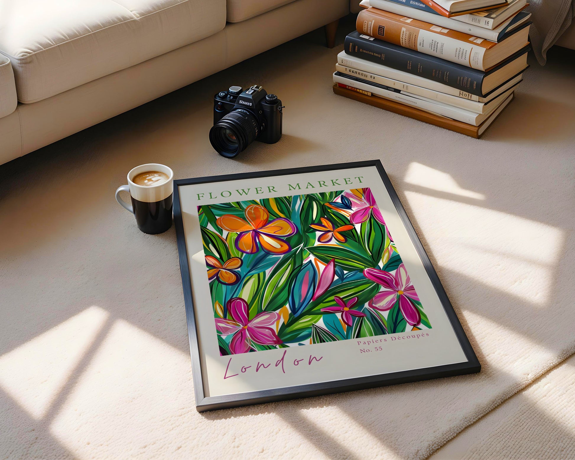London Flower Market Abstract Floral Framed Poster – Framed Wall Art Poster - Image 2