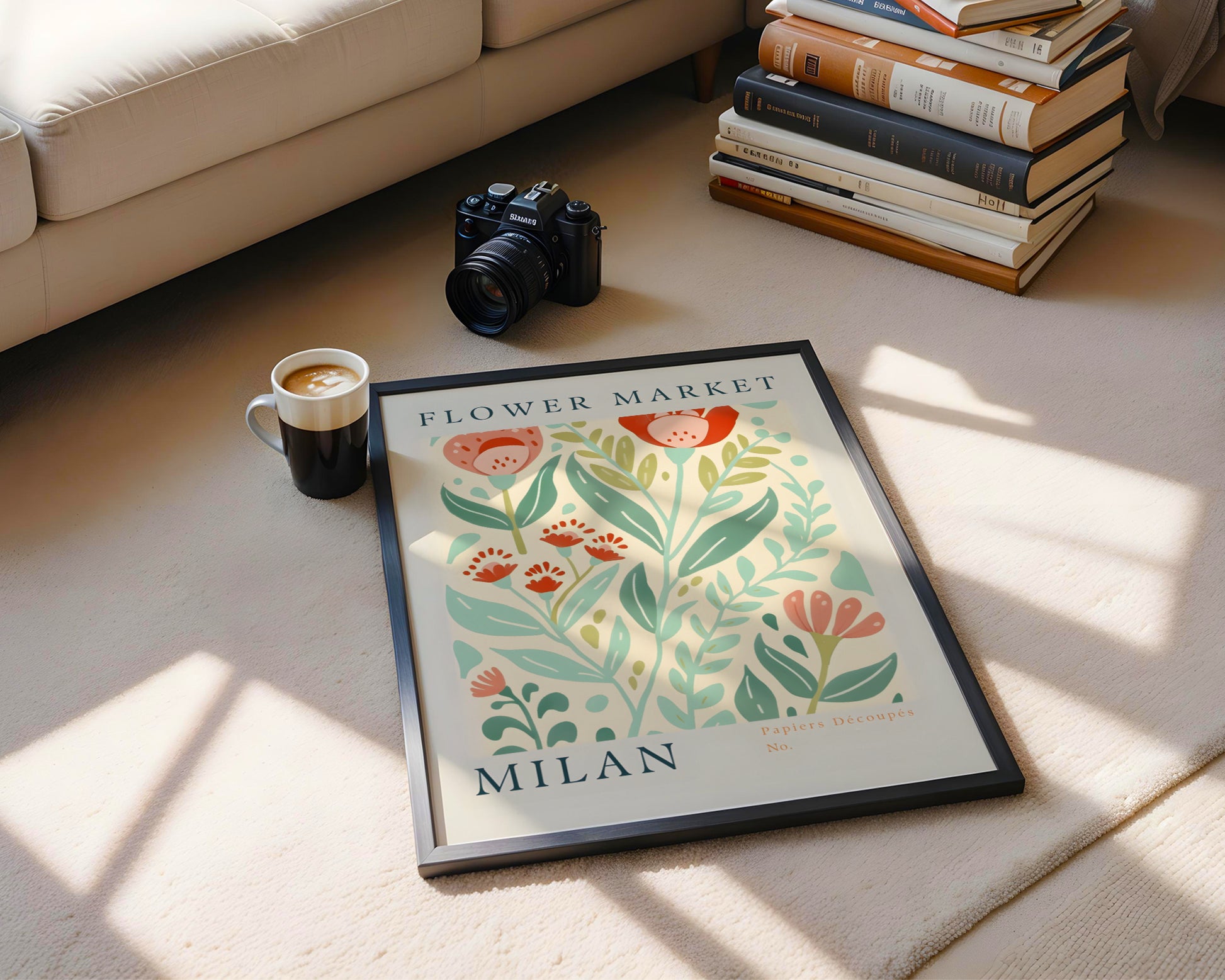 Milan Flower Market Papiers Découpés Framed Poster – Framed Wall Art Poster - Image 4