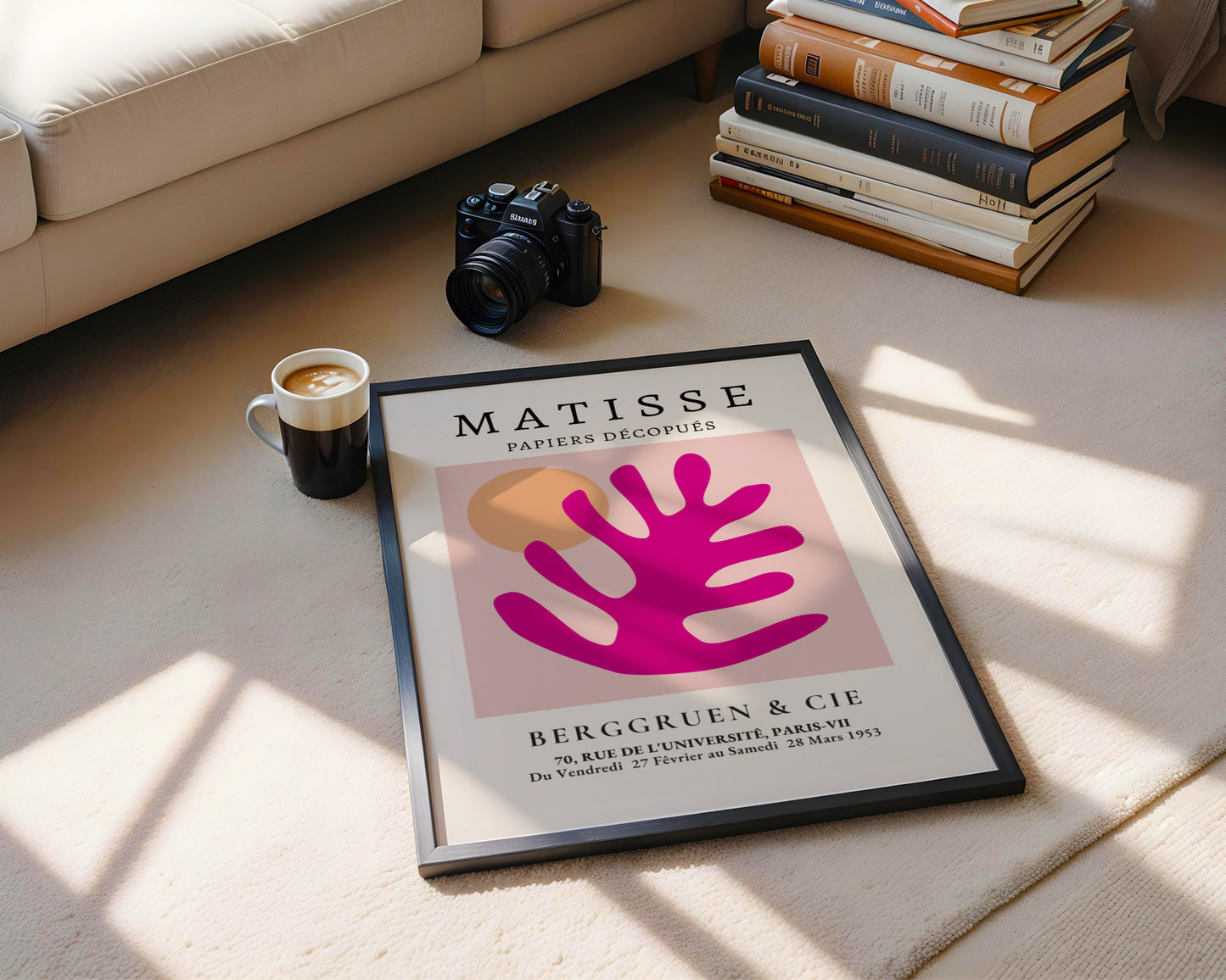 Matisse Papiers Découpés Pink Abstract Art Framed Poster - View 2