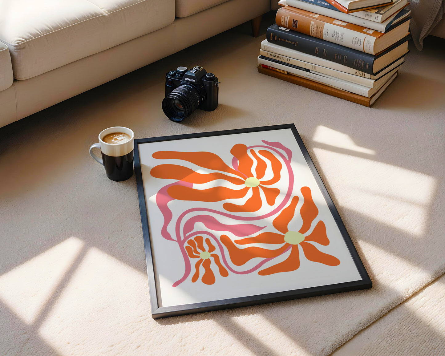 Vibrant Abstract Floral Swirls Framed Poster – Framed Wall Art Poster - Image 2