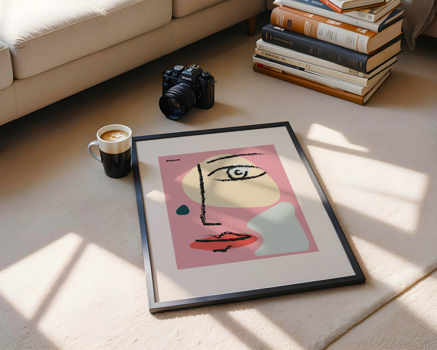 Modern Cubist Abstract Face Framed Poster - View 1
