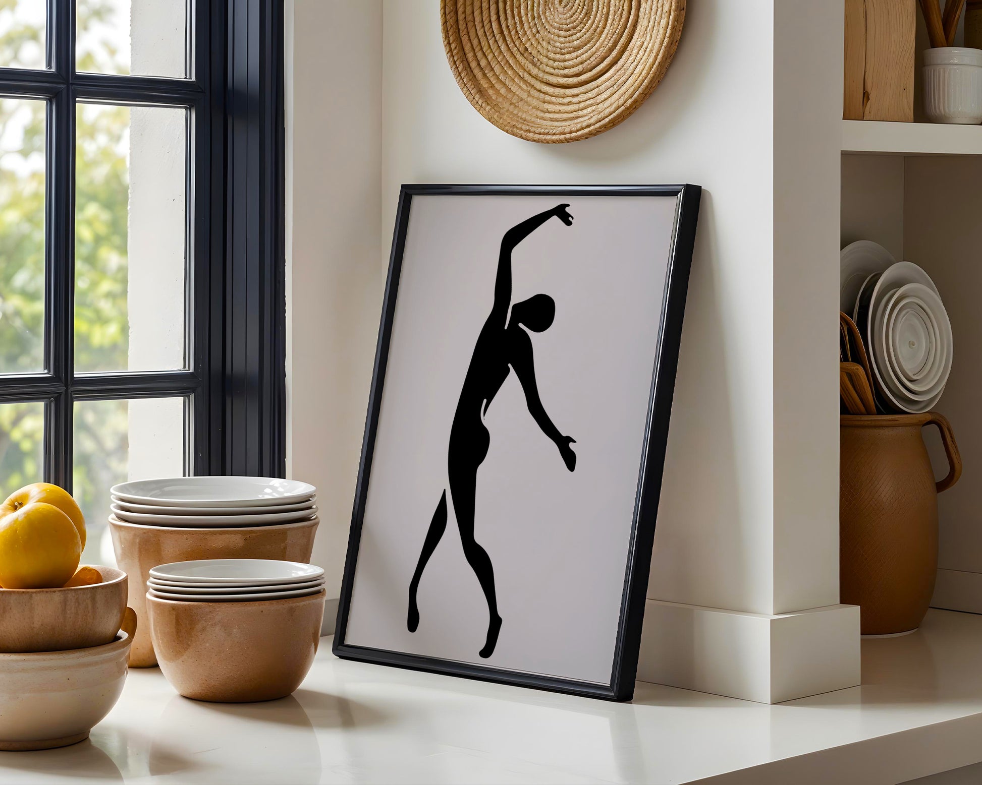 Dynamic Silhouette Human Figure Framed Art - View 1