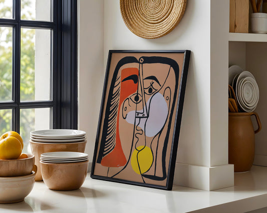 Abstract Cubist Face Framed Poster - View 1