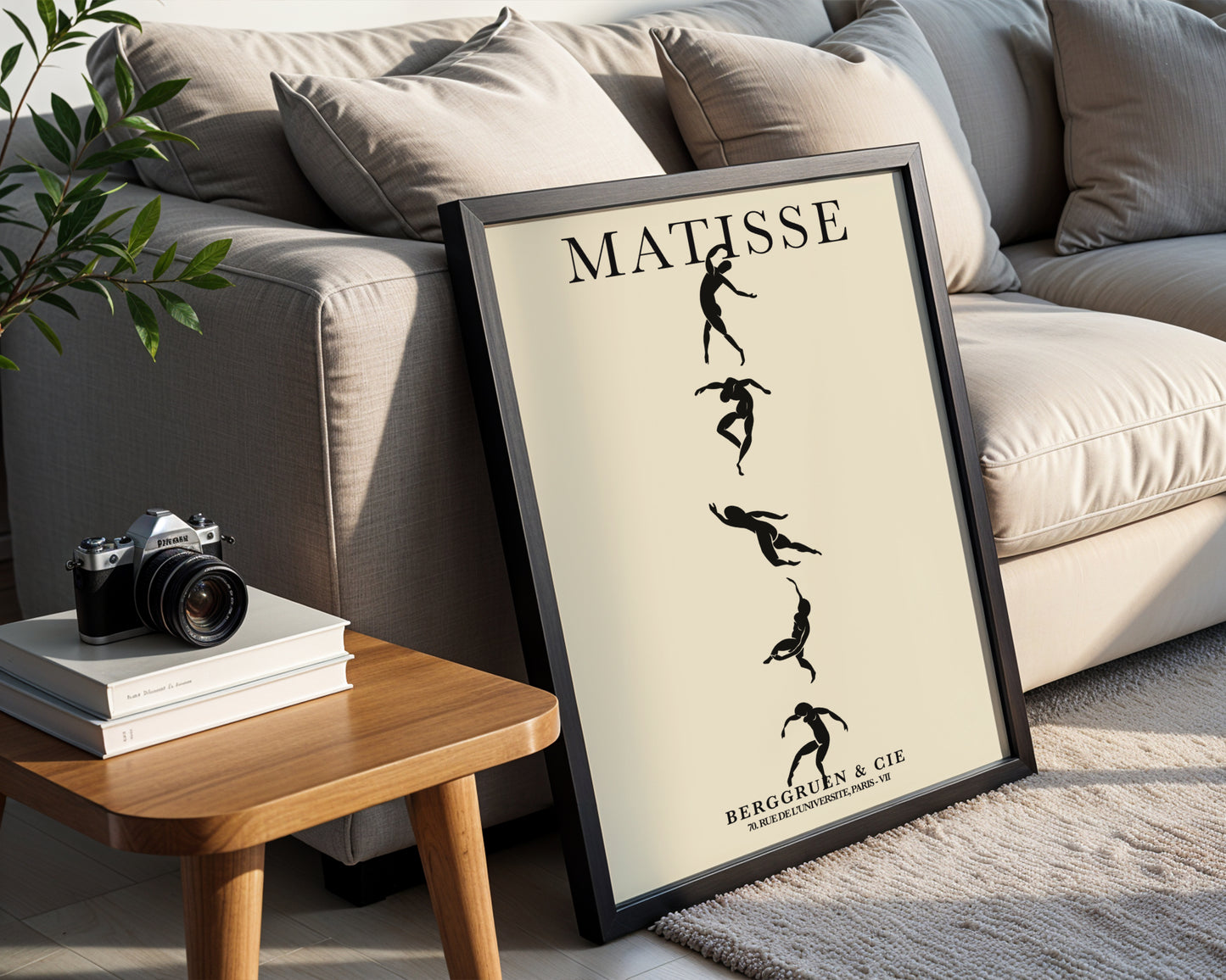 Matisse Inspired Black Dancers Abstract Framed Wall Art - View 2