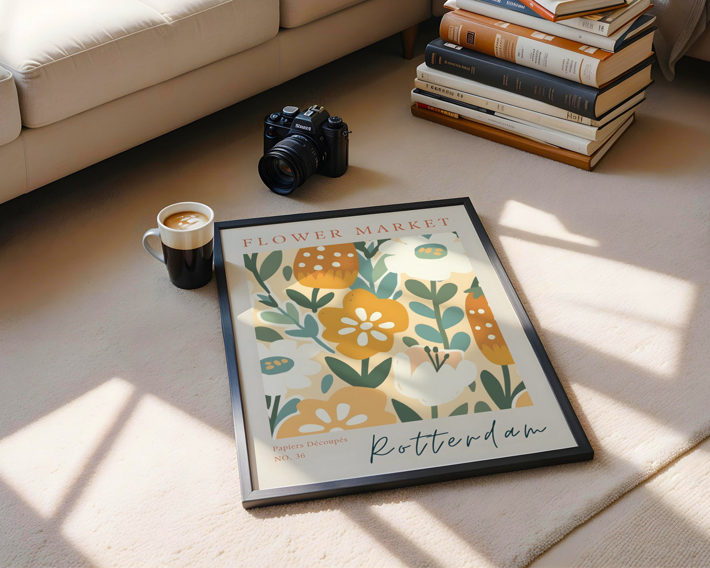 Rotterdam Flower Market Abstract Floral Framed Poster – Framed Wall Art Poster - Image 1