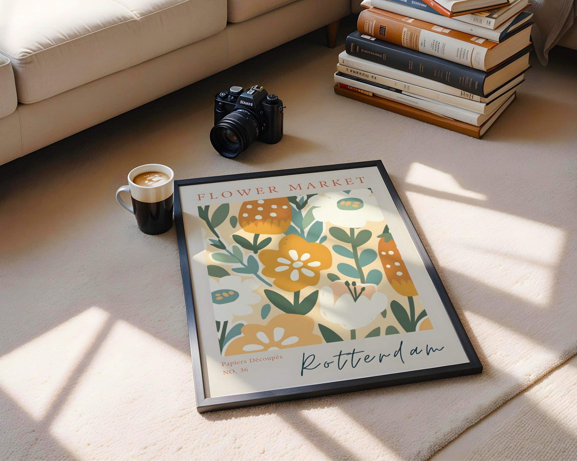 Rotterdam Flower Market Abstract Floral Framed Poster – Framed Wall Art Poster - Image 1