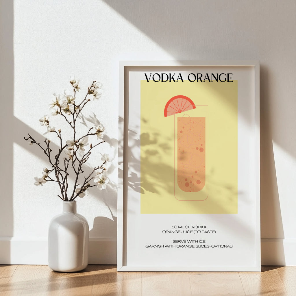 Vodka Orange Cocktail Recipe Bar Wall Art – Framed Wall Art Poster - Image 3